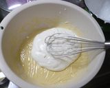 A picture of step 10 of Strawberry, Kiwi, and Peach Mille Crêpes Cake.