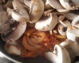 A picture of step 3 of Chilli garlic mushroom.
