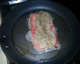 A picture of step 4 of Philly pepperoni pizza steak.
