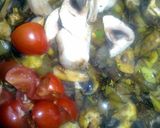 A picture of step 3 of sig's mushroom and tomato biryani.