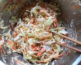 A picture of step 1 of Coleslaw salad.