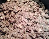 A picture of step 1 of red ground beef and rice.