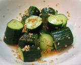 A picture of step 3 of Broken Up Cucumber with Sesame Vinegar.