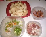 A picture of step 1 of Fully Loaded Baked Potato Soup.