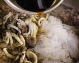 A picture of step 6 of Sukiyaki-Style Beef and Shimeji Mushrooms with Egg.