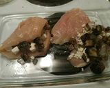 A picture of step 3 of Feta Stuffed Prosciutto wrapped Chicken Breasts.