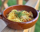 Une image de l'étape 4 de Curry de poulet, pâtes et patates douces.