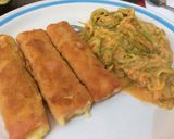 Foto del paso 6 de la receta: Rollos de jamón con queso empanizados