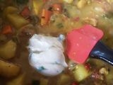 Bechamel based veggie chicken curry soup