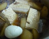 A picture of step 4 of Great With Eggs or Tofu: Simmered Beef Tendon and Daikon Radish.