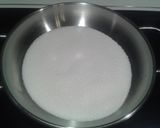 A picture of step 8 of 'Dulce de Leche' ricotta cheesecake with caramelized hazelnuts.