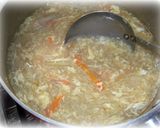 A picture of step 4 of Hot and Sour Soup with Cabbage Stalks.