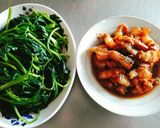 Hình bước làm 3 của món Đọt lang luộc chấm thịt kho tiêu (thịt kho mỡ trong)