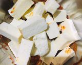 A picture of step 1 of Fried Spiced Paneer Biryani.