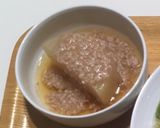 A picture of step 5 of Japanese radish with soboro sauce of pork.