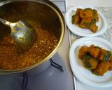 A picture of step 5 of Simmered Chicken Soboro and Kabocha Squash.