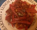 A picture of step 7 of Sweet `n` sour chicken with rice Chinese style less than 500 calories.