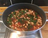 A picture of step 8 of Italian Tomato Stew with Kale and Cannelini beans.