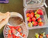 A picture of step 2 of CHIA STRAWBERRY PUDDING 🍮(Vegan chia seeds pudding).