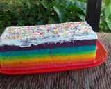 Foto langkah ke 9 dari resep Rainbow cake kukus putih telur.