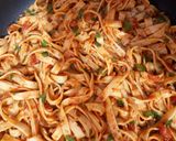 A picture of step 4 of Tagliatelle Arrabbiata.