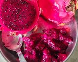 A picture of step 1 of Red Dragon Fruit Coconut Burfi.