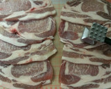 A picture of step 1 of Pork Roll Steaks with Thinly Sliced Pork.
