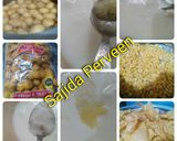 A picture of step 1 of Dahi phulki chaat.
