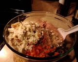 A picture of step 2 of Mediterranean chicken meatloaf.