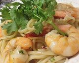 A picture of step 18 of Asian-style Spaghetti Aglio e Olio with Coriander.