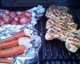 A picture of step 12 of Herb Grilled Chicken Dinner.