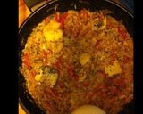 Une image de l'étape 3 de Filets de colin aux poivrons rouges oignons tomates et curry.