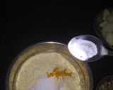 A picture of step 1 of Aloo (potato) bada with curry.