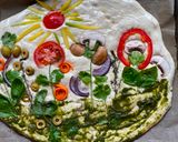 A picture of step 2 of Garden Focaccia, Bread Art.