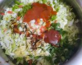 A picture of step 2 of Cabbage manchurian.