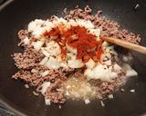 A picture of step 2 of Hungarian Savoury Mince Beef.