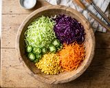 A picture of step 1 of Texas Green Fire Taco Slaw.