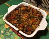 Une image de l'étape 9 de Gratin de pâtes au légumes,roquefort et tomates cerises.