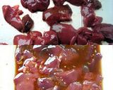 A picture of step 2 of Chicken Livers Stir Fried In Spicy Miso.