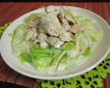 A picture of step 8 of Healthy Sake-steamed Chicken Tenders with Cabbage.