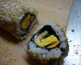 A picture of step 6 of California Roll Made With Aluminum Foil.