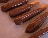 A picture of step 5 of Valentine's Day Chocolate Stick Rusks Made With Bread Crusts.
