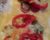 A picture of step 5 of Mandys chorizo and spinach puff squares.