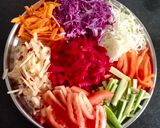 A picture of step 1 of Rainbow Salad.