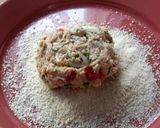 A picture of step 4 of Sig's Leek and Sweet Pepper Crab Cakes.