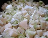 A picture of step 1 of Irmgards Cream of Leek & Potato Soup.