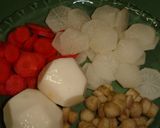 A picture of step 2 of Kyoto Ozouni (Mochi Soup) with White Miso.