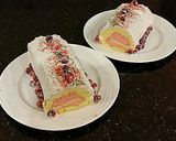 A picture of step 15 of Vanilla Cake Roll with Cranberry Mousse Filling.