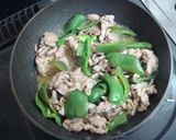 A picture of step 5 of Miso and Garlic Flavoured Pork and Green Pepper Stir-Fry.