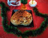 A picture of step 3 of Christmas special heart shape eggless plum cake.